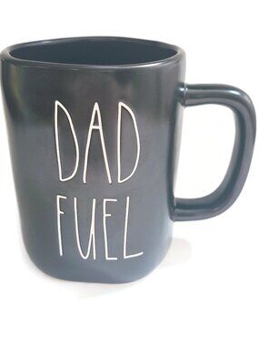 Rae Dunn DAD FUEL 16 oz Mug Artisan Collection Black Cup White Text Farmhouse